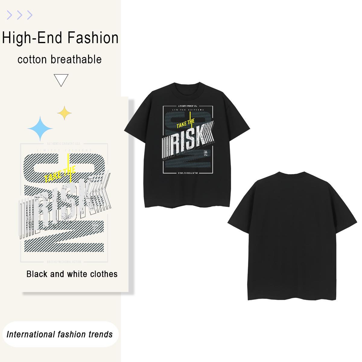 Wholesale letter 230g 100% Cotton Tshirts Casual Breathable Crew Neck T-Shirts Classic Casual DIY Logo Oversized Tops Tees