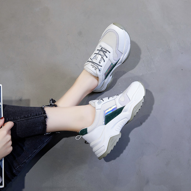 Ddmysports Genuine Leather Dad In Spring New Casual Shallow Mouth Sports With Thick Soles And Versatile Flat Bottomed Small White Shoes For Women OUTD