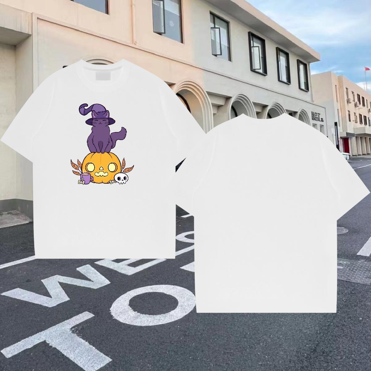 Classic Casual Men Tshirts pumpkin Casual Daily Wear 230g Pure Cotton Clothings Round Neck Short Sleeve Designer Man T Shirts Customized Print