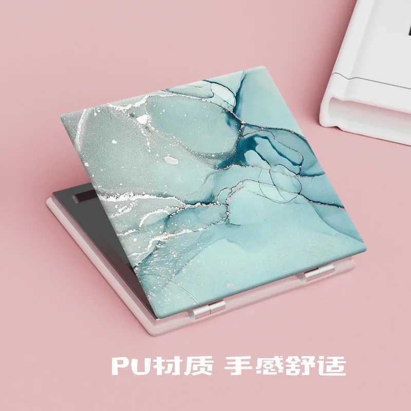 Cosmetic Mirror Mini Portable PU Makeup Compact Mirror Gift for Girls Double Sided Folding Pocket Mirror Travel Magnifying Y240819