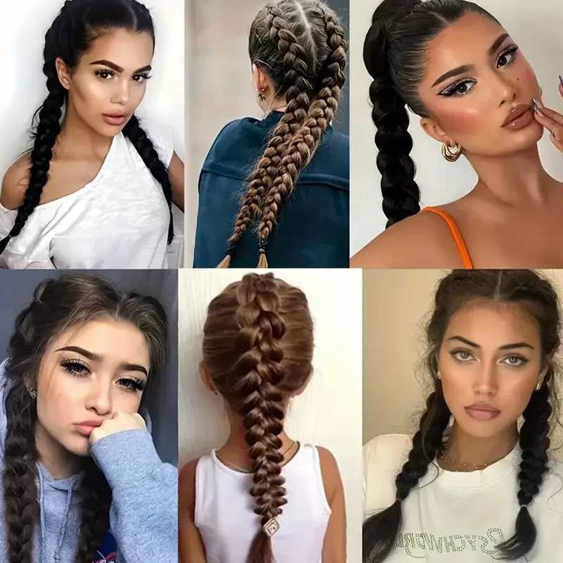 Unique Yaki straight braided ponytail suitable for women practical and easy to wear suitable for fashionable and avant-garde people W240817