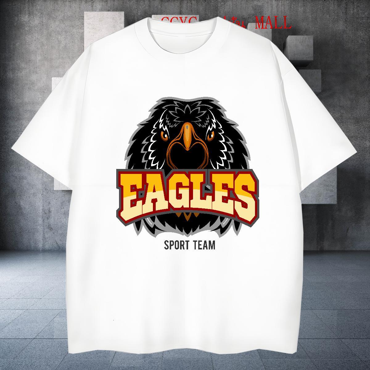 TOP Quality Men T Shirts eagle Breathable Anime Printing Street Custom Cartoon 100% Cotton 230g Tshirts 2024 Summer Tees Shirts