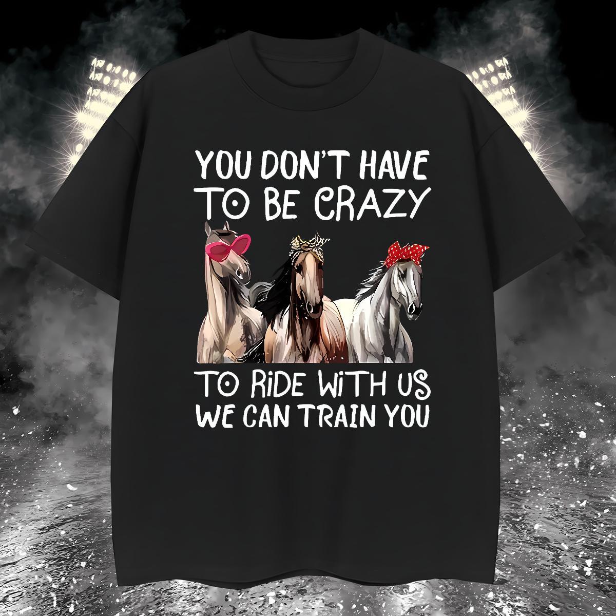 Comfortable T shirt horse Round Neck Short Sleeve Daily Wear Anime Print 100% Cotton 230g Men Tops Tees Fashion Design Tops Shirt