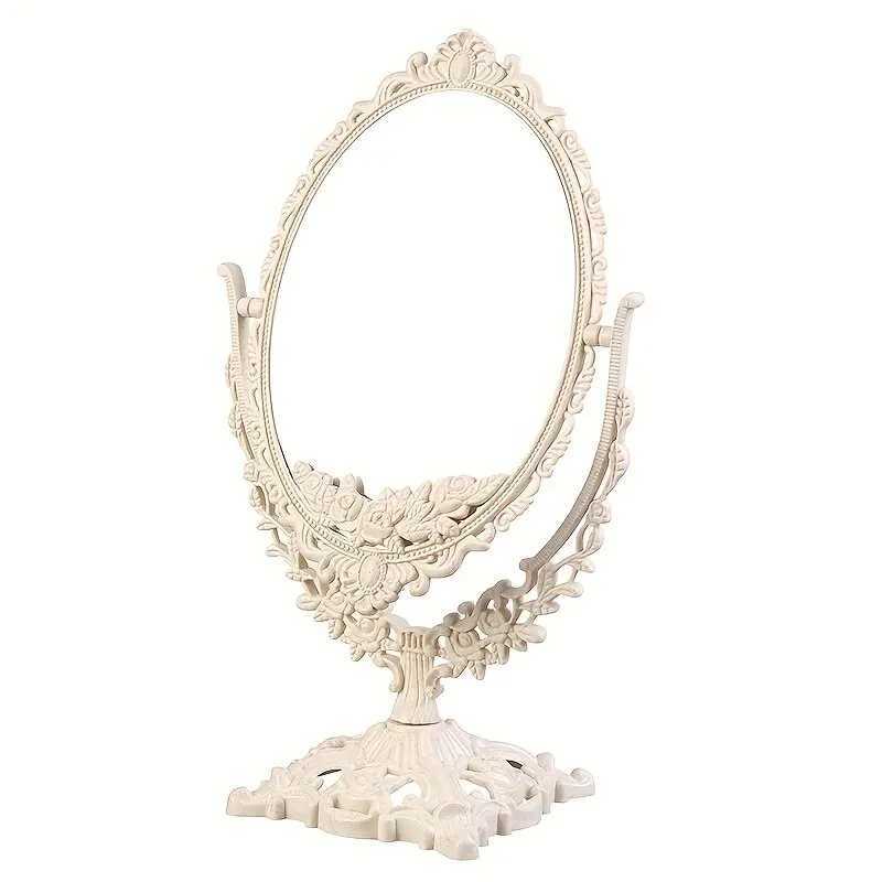 Vintage Makeup Mirror European Desktop Makeup Mirror Double Sided Minimalist Makeup Mirror Y240819