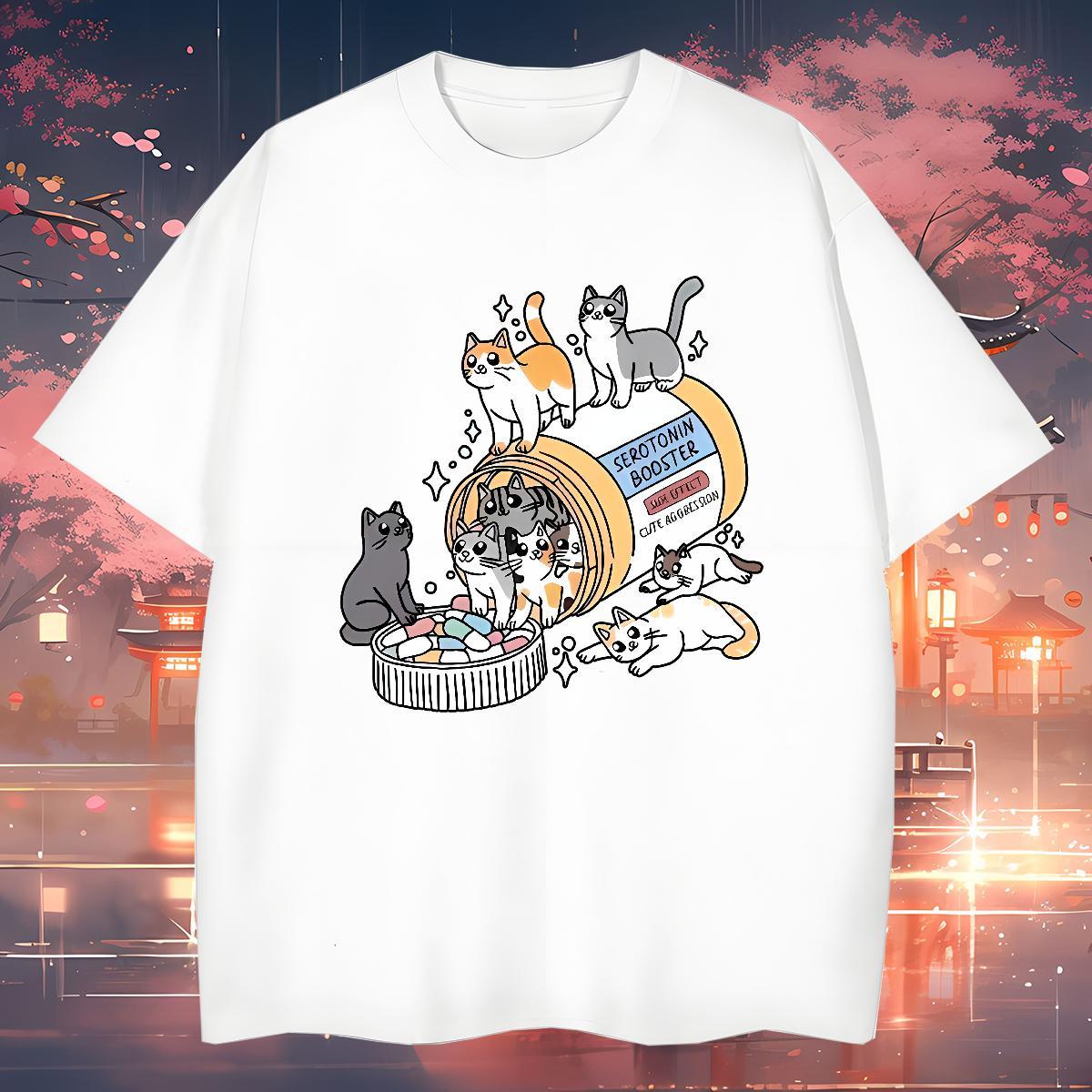 Designer T-Shirts cats Breathable Short Sleeve Hip Hop Street Custom Printed 230g 100% Cotton Men Tops Tees New Designer Tshirts