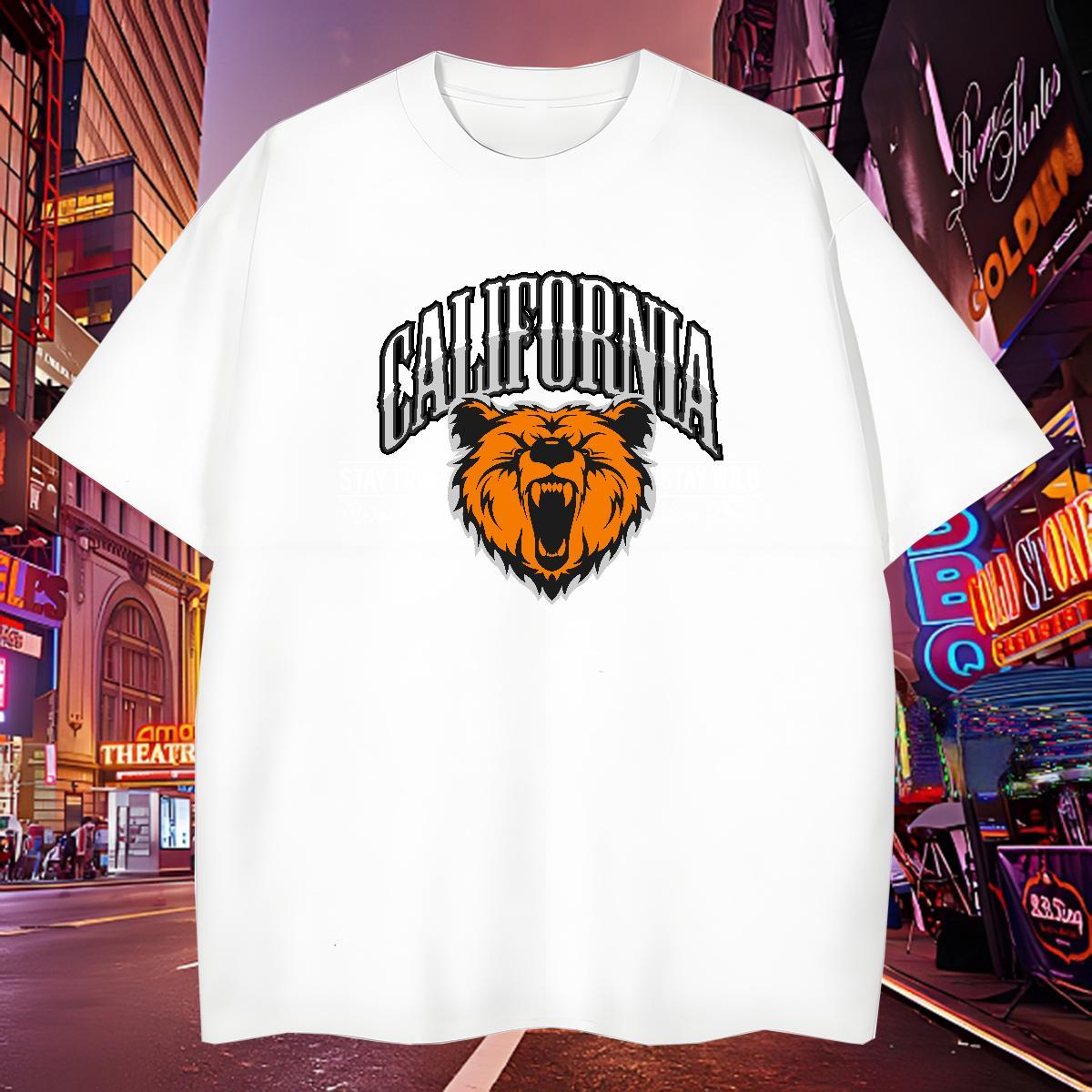 Brand Men T Shirts animal Short Sleeve Soft Street Casual Graphic 230g 100% Cotton Mens Tshirts Fashion Tops Shirt