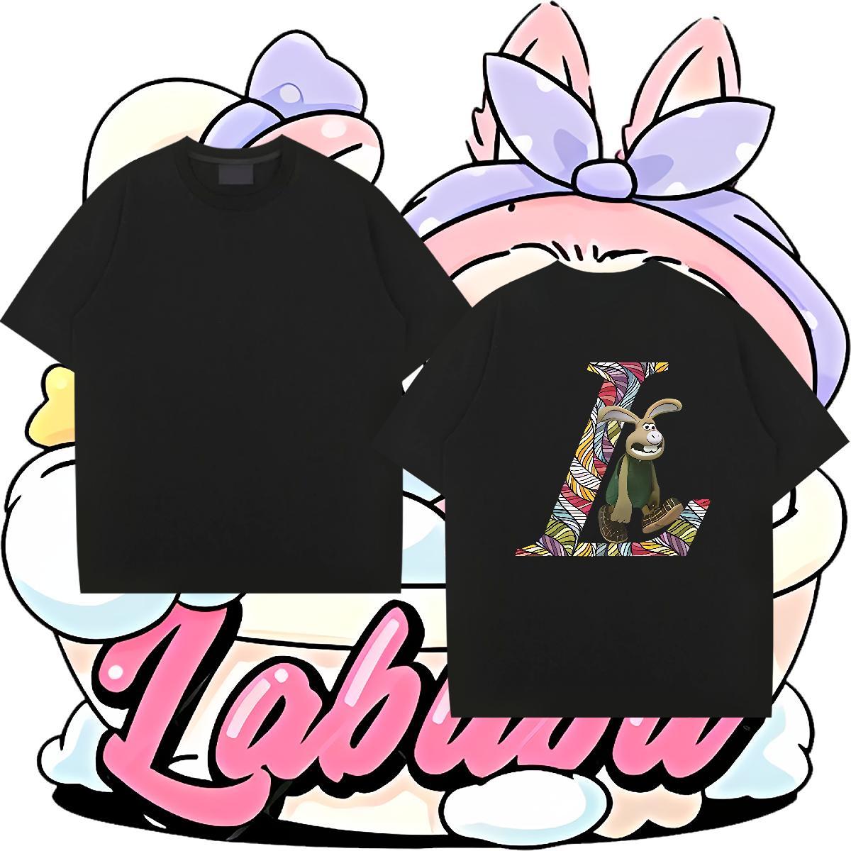 Designer Fashion Men Clothes T-Shirt rabbit Street wear Hip Hop 230g Pure Cotton Tee Shirt O Neck Short Sleeves High Quality T Shirts Men Oversized 3X