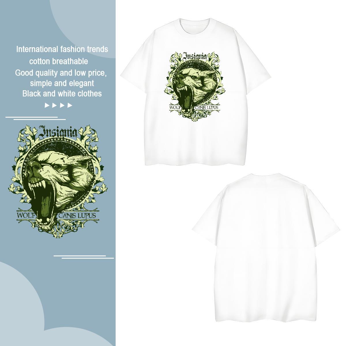 Designer T Shirts Men lion Breathable Summer Casual Asian Size 230g Cotton Tshirts 2024 DIY Top Tees