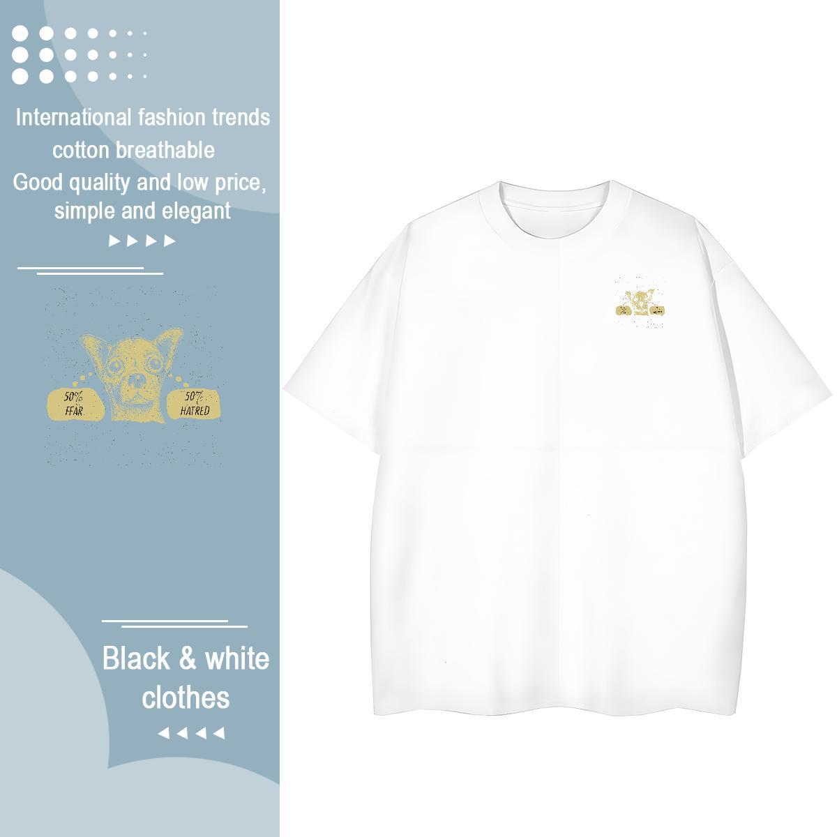 Stylist Couples T Shirts dog Casual Beach 100% Cotton 230g Tshirts Breathable Soft Popular Man T Shirts Customized