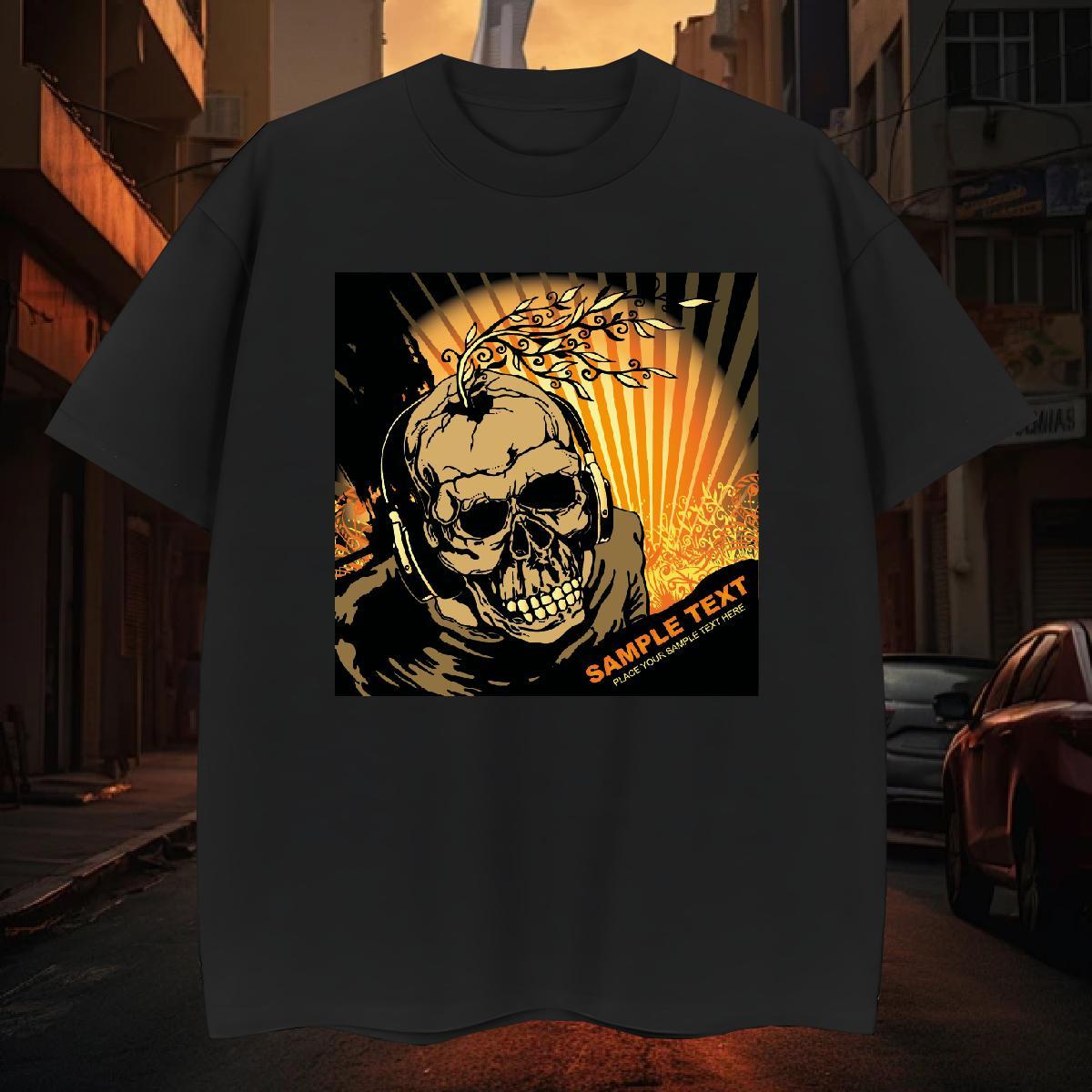 T Shirts Men 230g Pure Cotton scary Daily Outfit Breathable Floral Print Couples T Shirts New Arrival Designer Tops