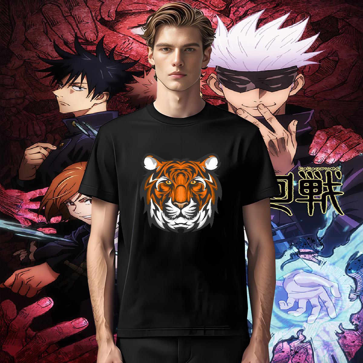 High Quality Mens T Shirts tiger Breathable Crew Neck Sports Casual DIY Printed 230g Pure Cotton Men Tees 2024 Designer Clothings