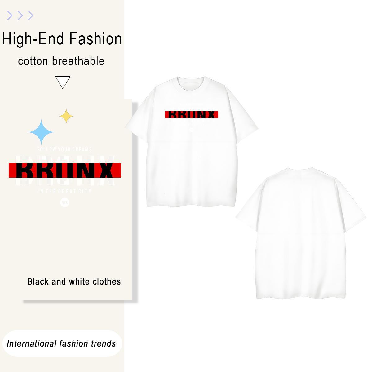 Loose letter 100% Cotton 230g Tshirt for Man Woman Casual Daily Wear Breathable Short Sleeve T Shirts Men Fashion Casual Skull Polos