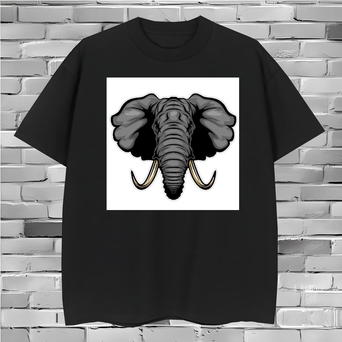 Designer Man T Shirts elephant Breathable Short Sleeve Hip Hop Custom Print Oversized 230g Pure Cotton Men Tops Tees DIY Polos