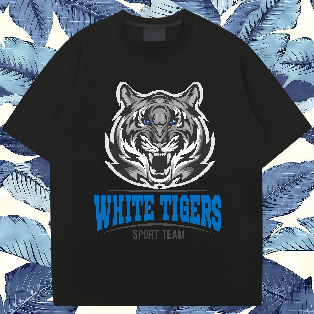 Soft T shirt tiger Breathable Crew Neck Street Wear Customized Print 230g Pure Cotton Tshirts New Tees