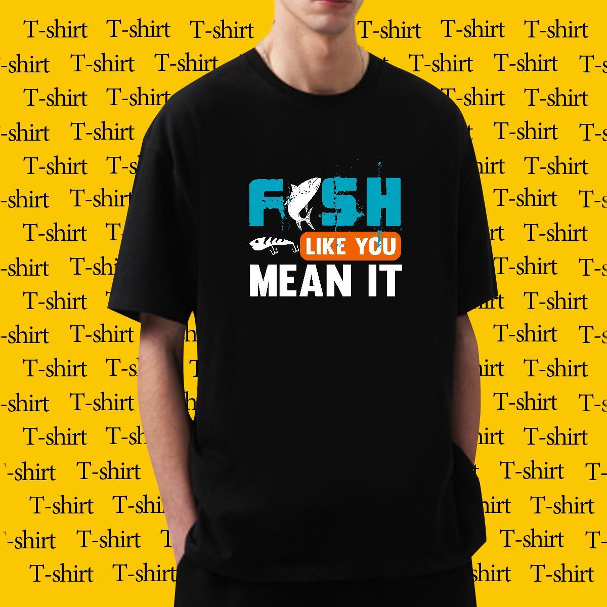 High Quality fish 230g Pure Cotton Couples T Shirts Street Casual O Neck Short Sleeves T-Shirts 2024 DIY Tee Shirt
