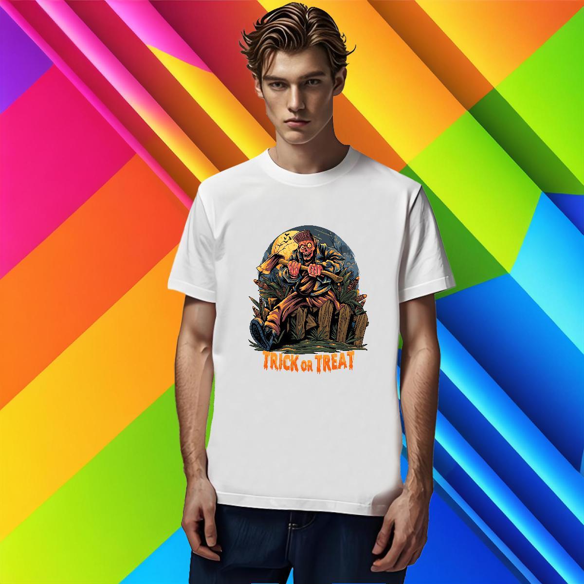 Unisex T shirt halloween Breathable Crew Neck Sport Black Oversized 230g 100% Cotton Men Clothes T-Shirt 2024 New Tee Shirt