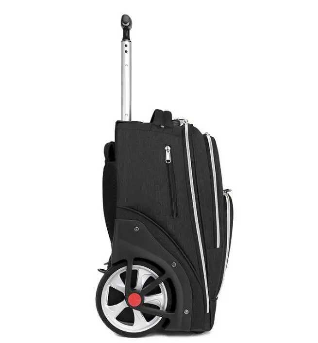 18 Inch large wheels school trolley backpack bag for teen school wheeled backpack bag with trolley trave rolling luggage Bag Y240820