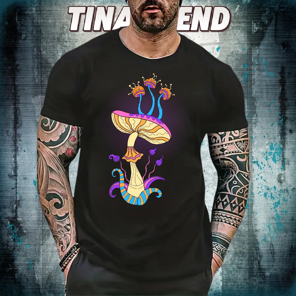 Designer Fashion Tshirts mushroom Summer Casual 230g Pure Cotton Tee Shirt Breathable Short Sleeve TOP Quality T-Shirts Customized
