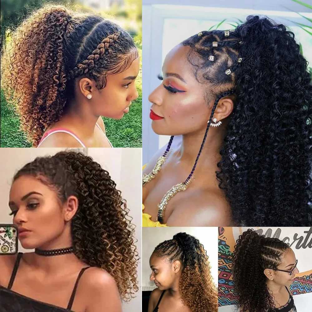 Synthetic ponytail extension wig is suitable for women with long curly and brushed ponytails. Synthetic ponytails naturally soften hair for daily use 