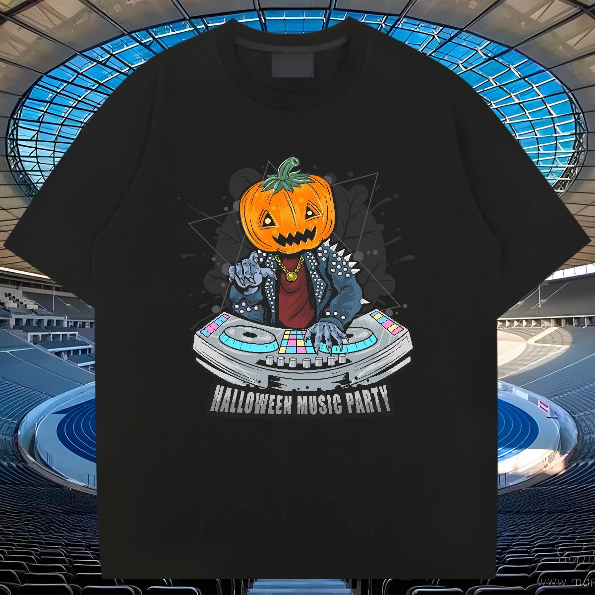 Comfortable T-Shirts for Men halloween Pure Cotton Street Wear Floral Print 230g Pure Cotton Men Tees Brand Top Tees