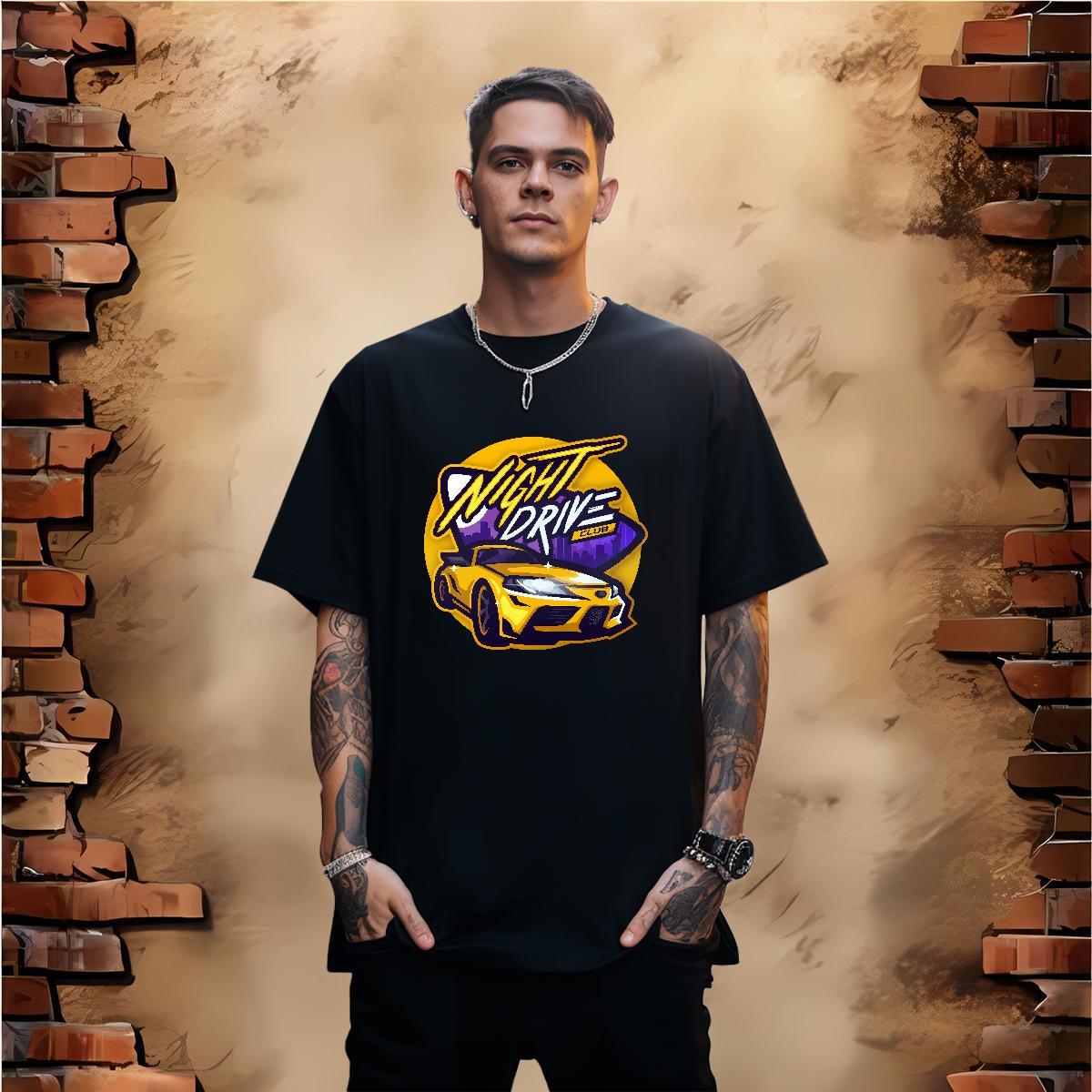 Brand car 100% Cotton 230g Tshirt for Man Woman Street Casual Crew Neck Breathable Men T Shirts Classic Customized Tops Shirt