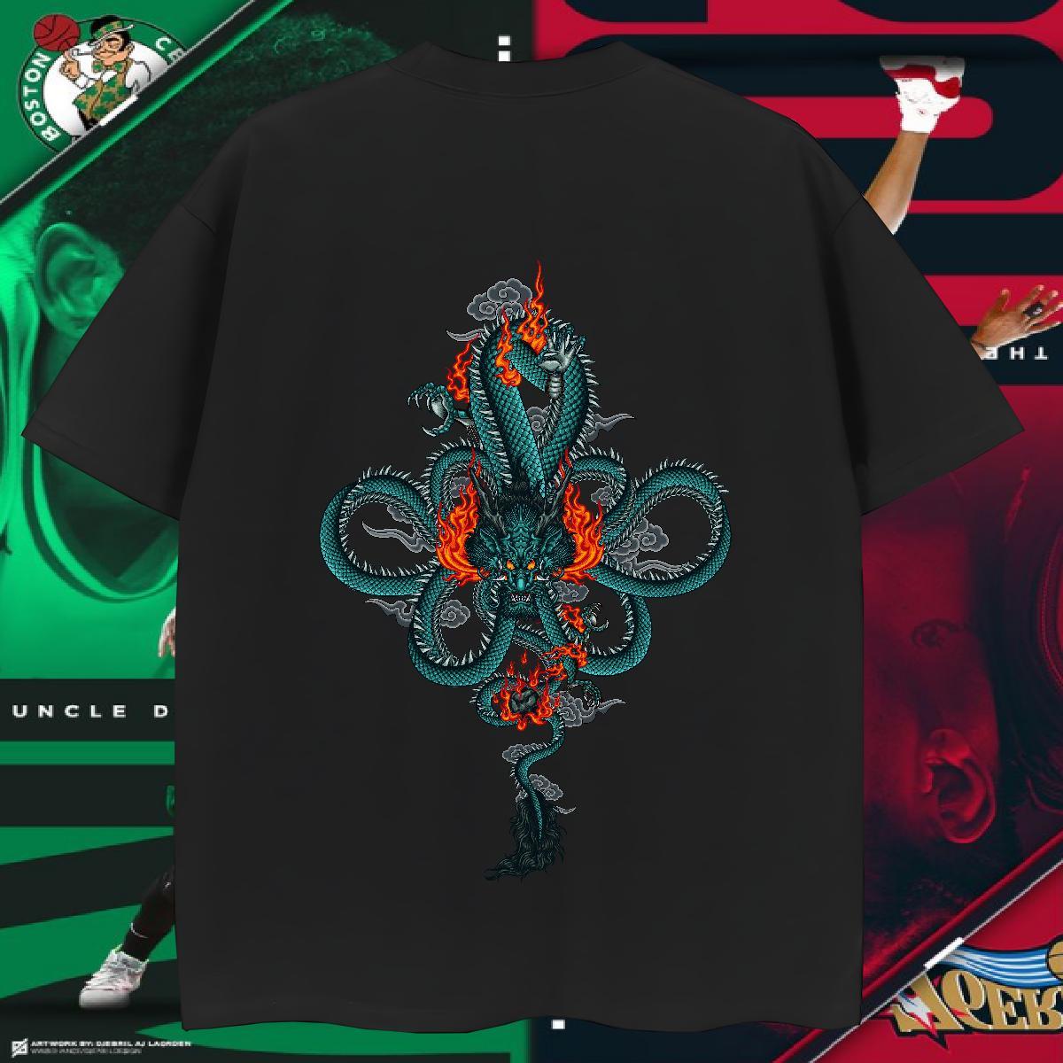 T-Shirts 230g 100% Cotton dragon Sport Crew Neck Custom Printing Men Tops Tees 2024 Unisex Tops Shirt