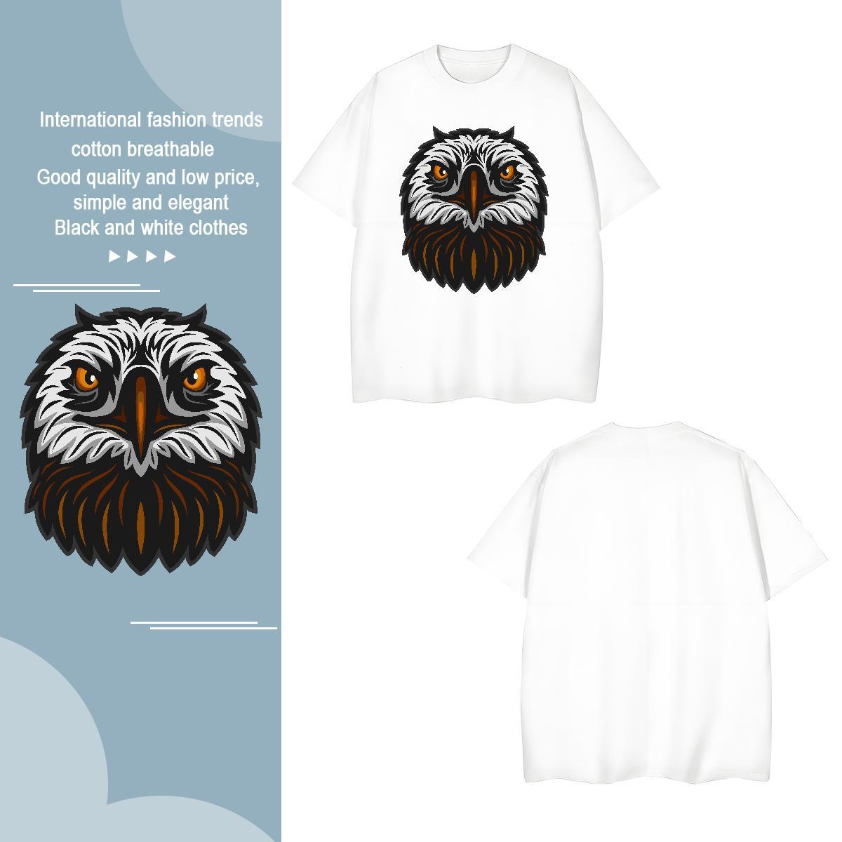 Soft T shirt owl Breathable Short Sleeve Daily Outfit Asian Size 230g Cotton Men Tees Designer Top Tees