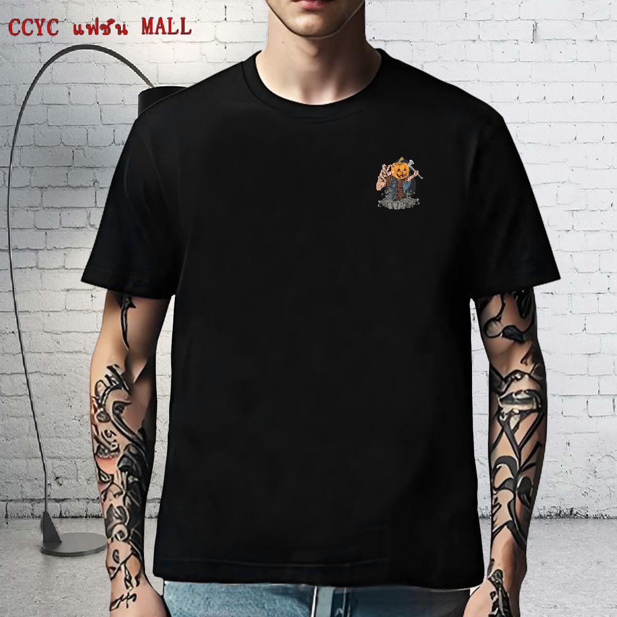 Free Shipping Men Tees pumpkin Spring Summer 230g Cotton Tee Shirt Breathable Short Sleeve Cool Design T shirt Plus Size Cartoon