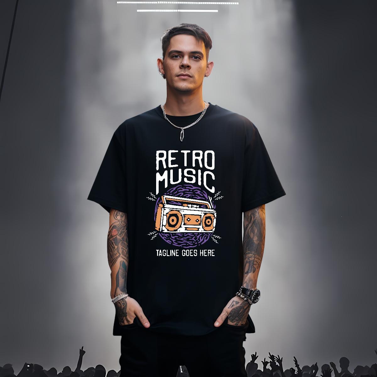 TOP Quality radio 230g 100% Cotton Couples T Shirts Street Wear Crew Neck T shirt 2024 DIY DIY Logo Oversized Tops Shirt
