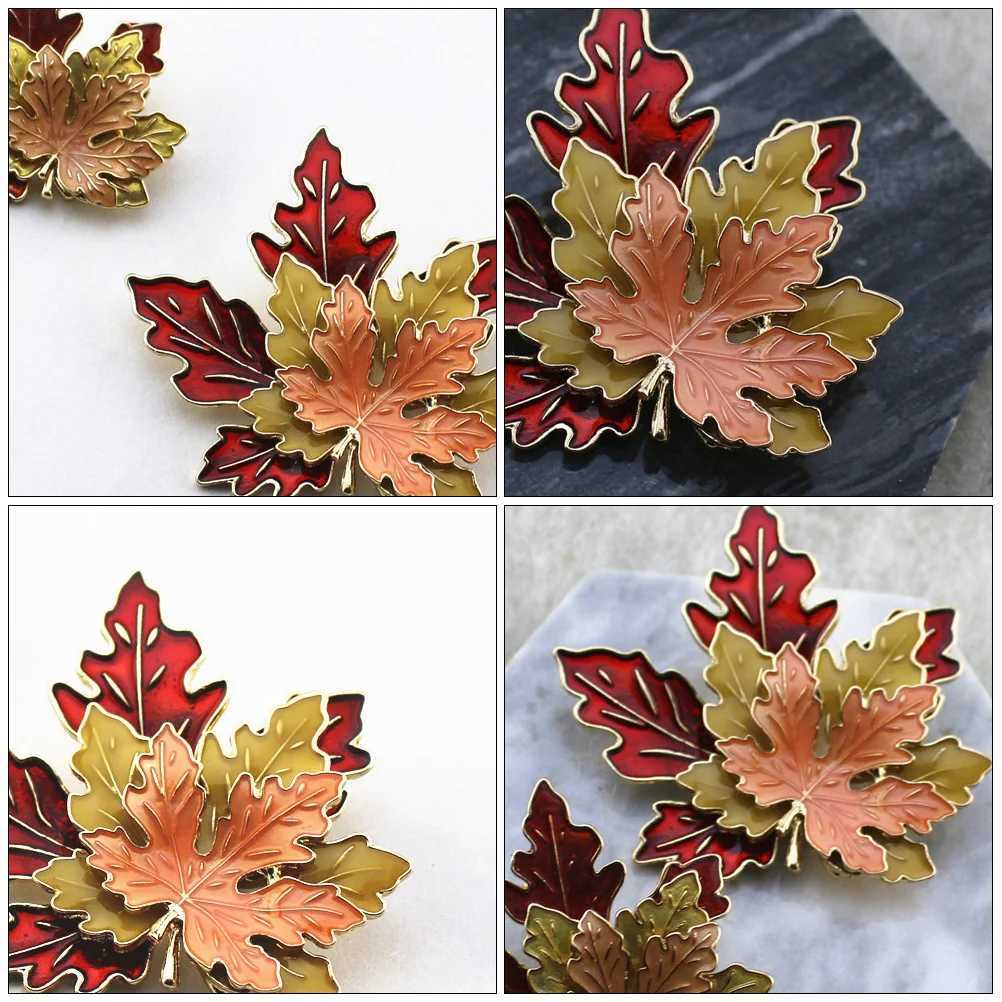 4 pieces of autumn cashmere mAPle jewelry clothing pin jacket brooch oil drop corset alloy jacket decoration W240815