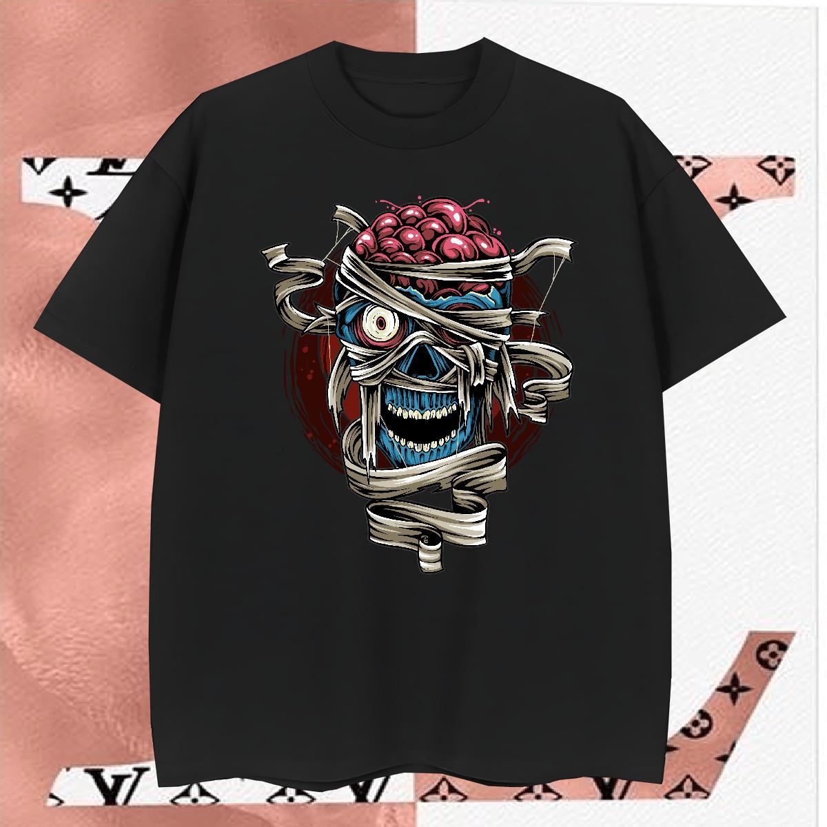 Stylist Men Tees skull Street Wear 230g Pure Cotton Tees Shirts Breathable Soft Cool Design T Shirts Men Custom Printed