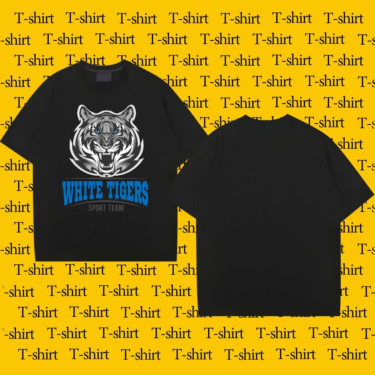 Soft T-Shirts tiger Breathable Short Sleeve Street Black Oversized 230g 100% Cotton Mens Tshirts Fashion Casual Tops Tees