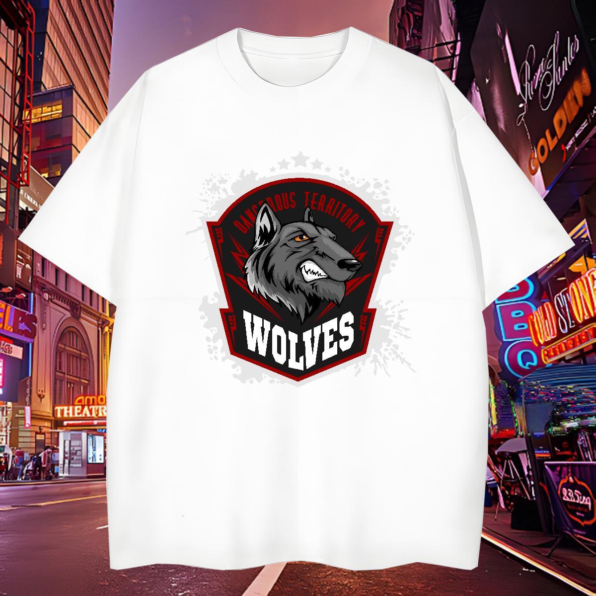 Unisex Men T Shirts wolf Pure Cotton Home Outdoor DIY 100% Cotton 230g Men Clothes T-Shirt Free Shipping Tops Shirt
