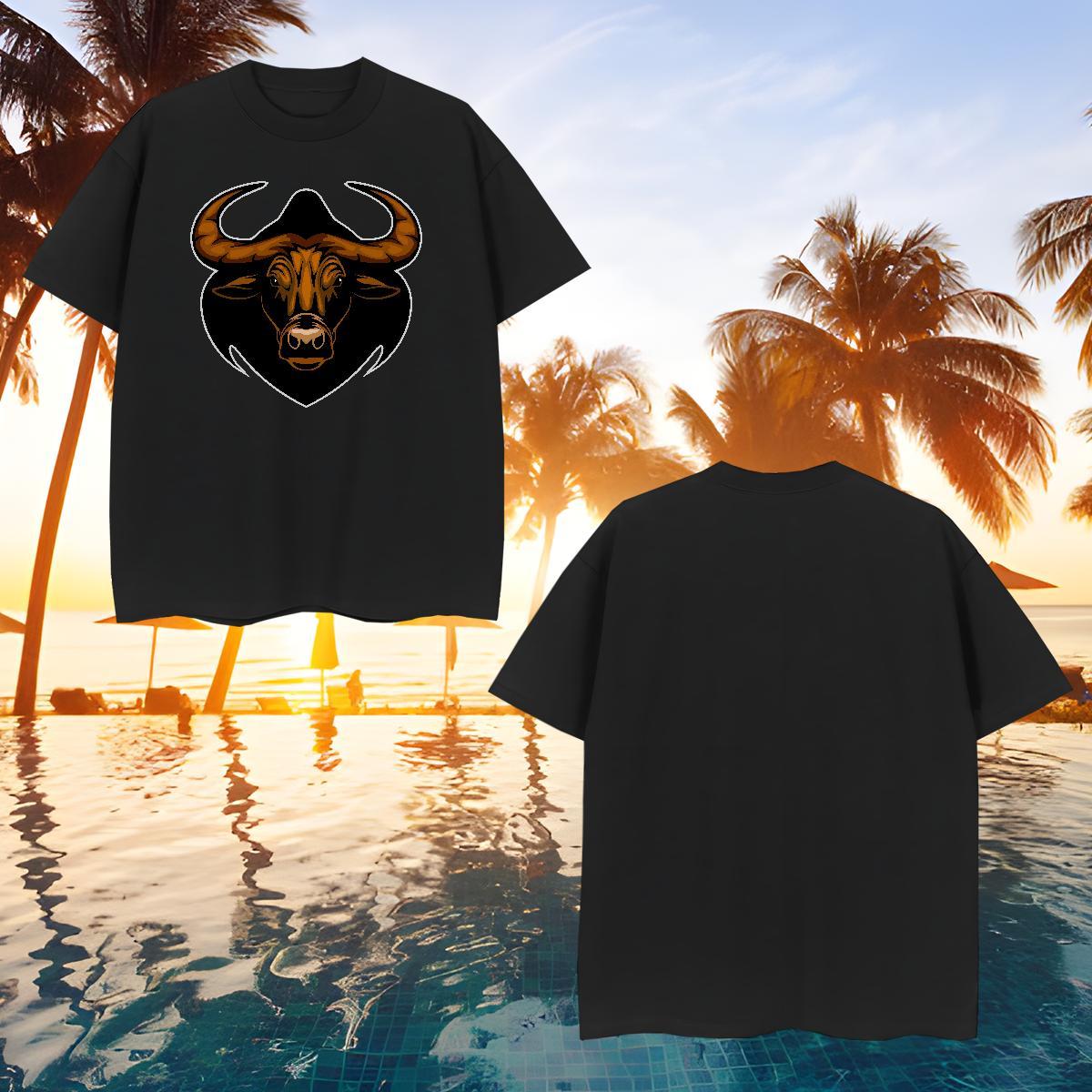 Designer T shirt bull Crew Neck Breathable Outdoor Asian Size 100% Cotton 230g Men Tops Tees New Designer Clothes