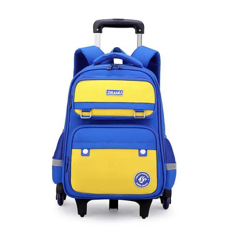 Elementary School Backpacks with Trolley Wheeled School Bag for Boys Girls Rolling Backpack with Wheels Kids Stair Climbing Cart Y240820