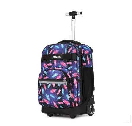 18 inch Children School Rolling backpack Wheeled backpack kids School backpack On wheels Trolley backpacks bags for teenagers Y240820