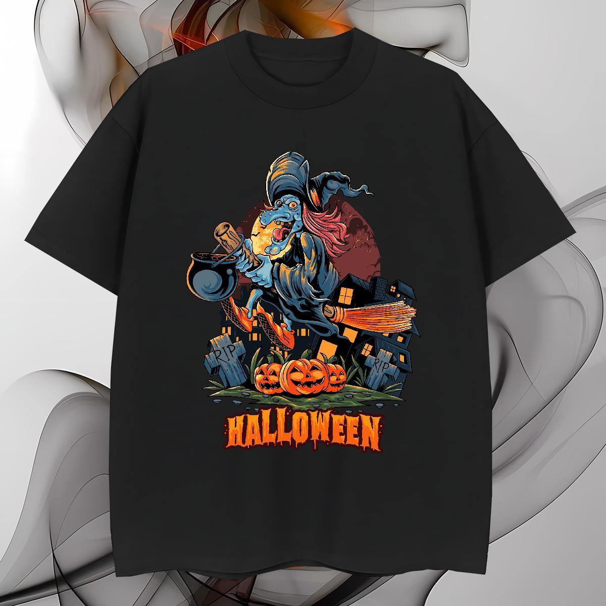High Quality T-Shirts for Men pumpkin Breathable Short Sleeve Street Custom Printing 100% Cotton 230g Tshirt for Man Woman 2024 New Clothes