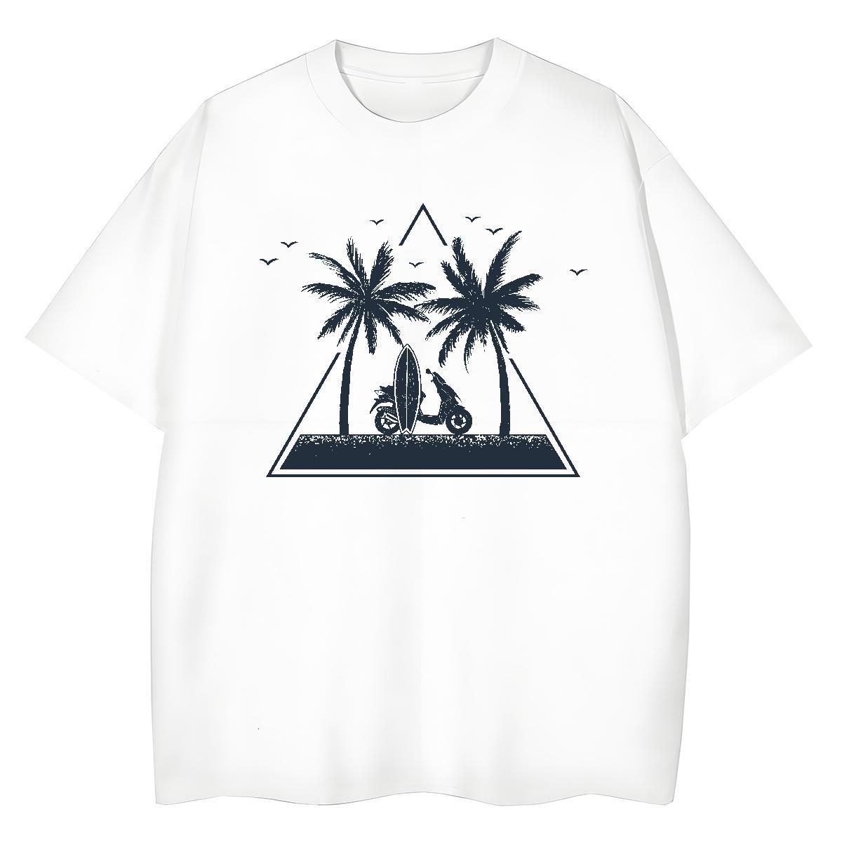 2024 New Tshirts tree Hip Hop 230g Cotton Top Tees Breathable Comfortable T-Shirts for Men Black White