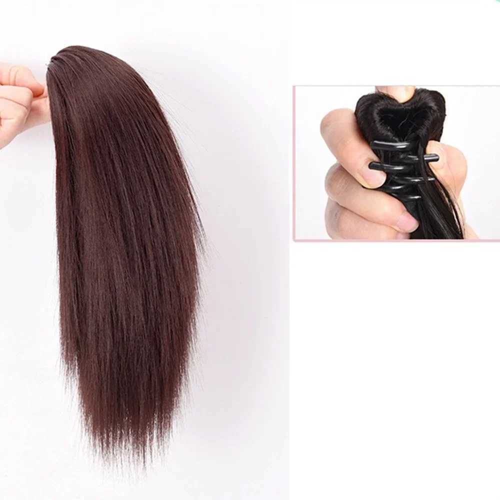 Fashion womens wig 30cm gentle high ponytail hair extension real natural fashion womens short straight hair wig W240817