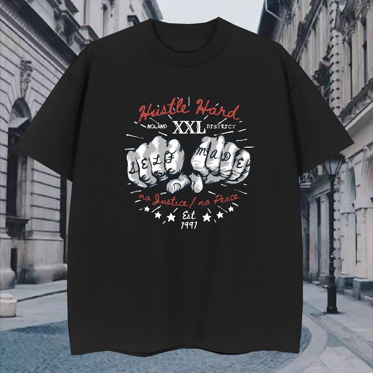 T-Shirts 230g Pure Cotton hand- Anime Printing Street O-Neck Short Sleeve Plus Size Custom Mens Tshirts 2024 Summer Free Shipping Clothings