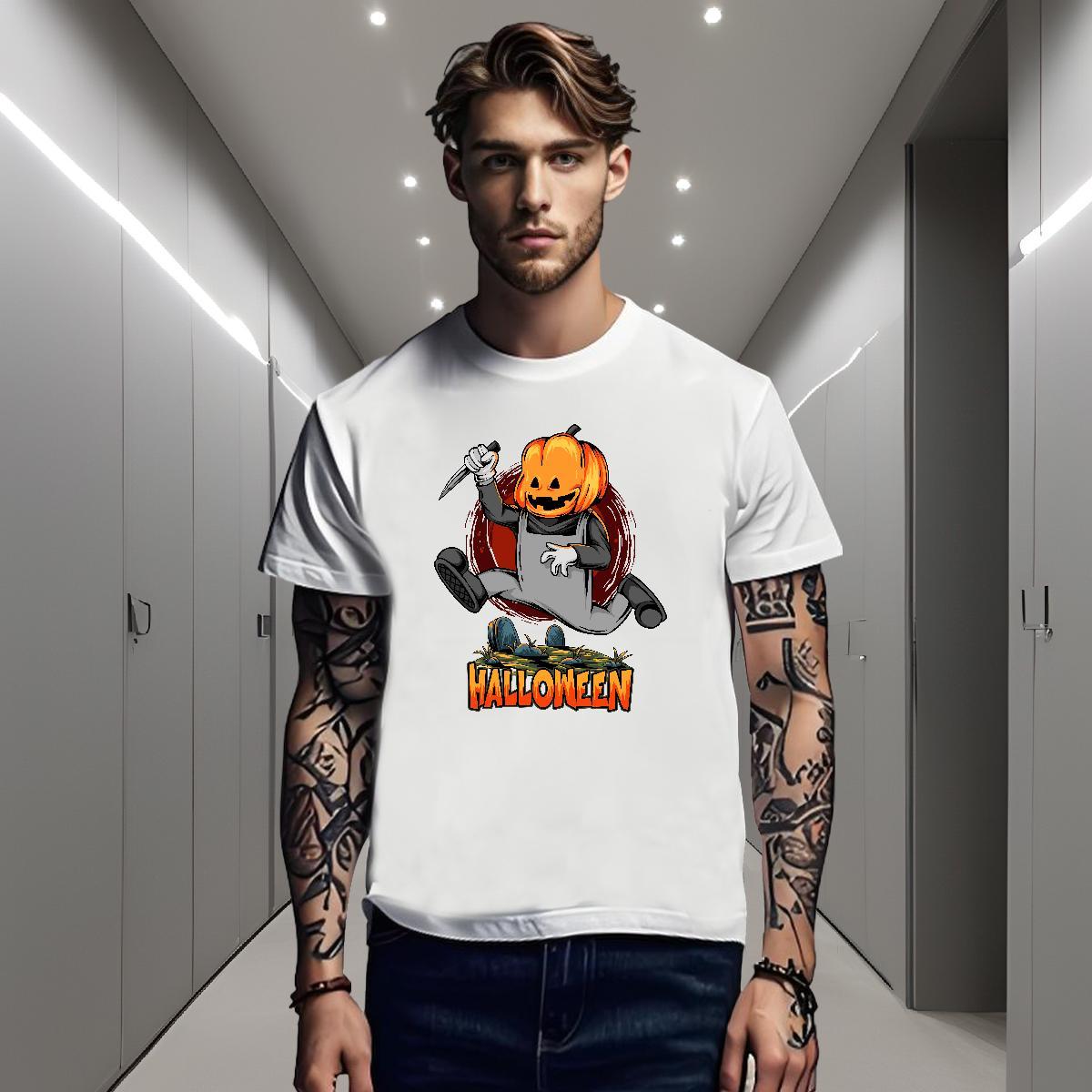 Men T Shirts 100% Cotton 230g halloween Hip Hop Breathable Soft Cartoon Printing L-4XL Couples T Shirts Fashion Designer Popular Tee Shirt