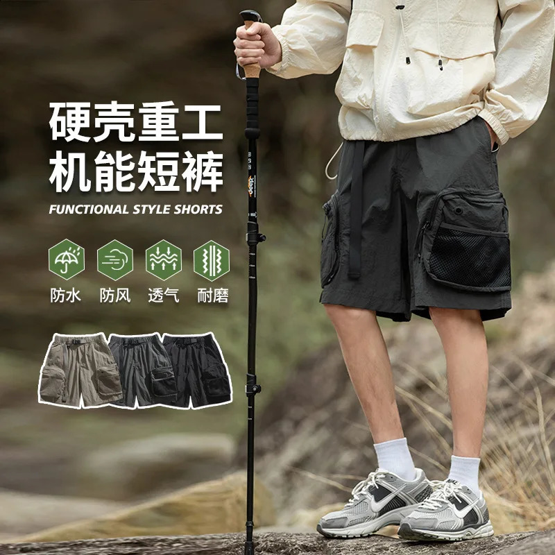 Summer Outdoor Three way Sports Shorts American Style Functional Multi pocket Waterproof 240819