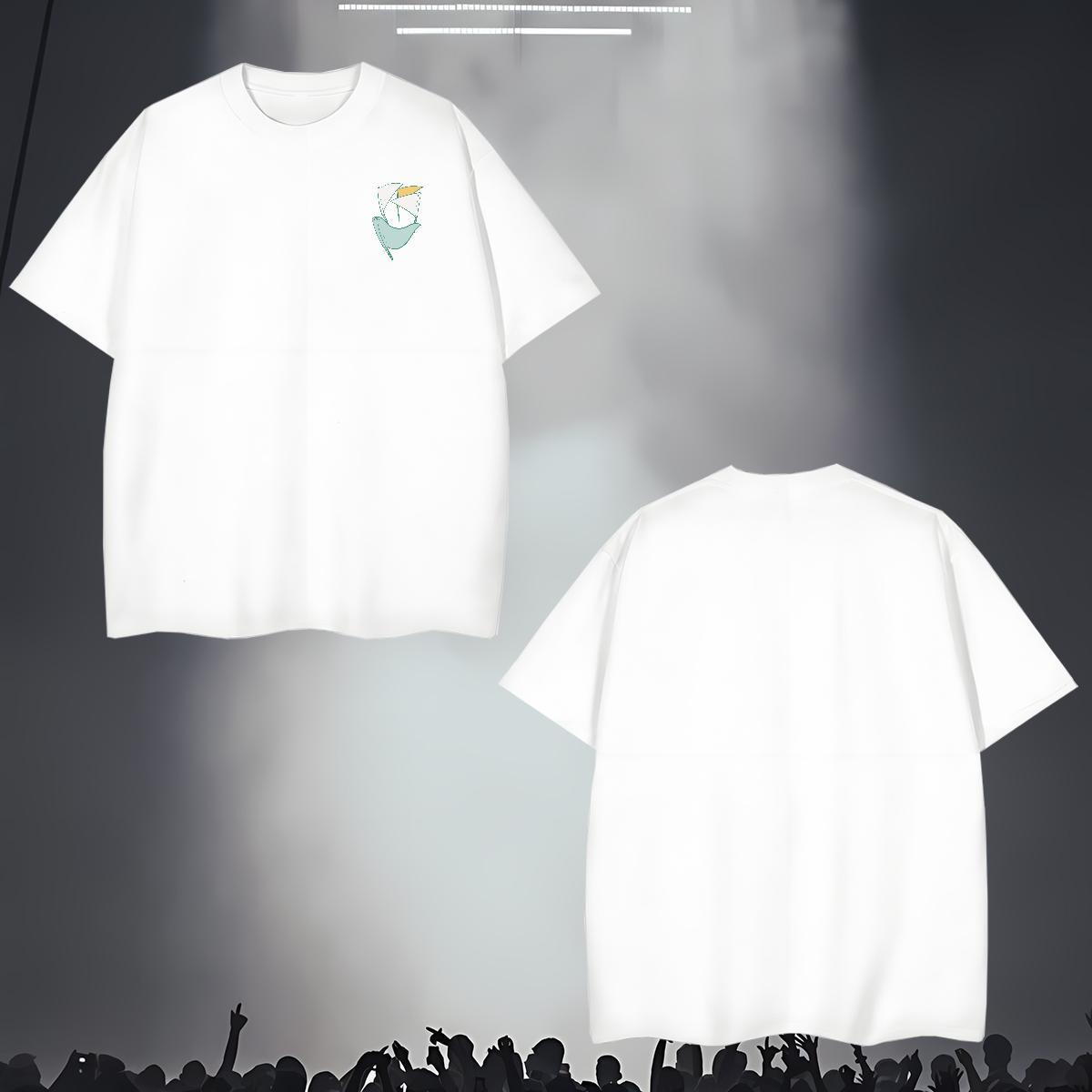 Wholesale logo 230g 100% Cotton Men Tees Beach Breathable Crew Neck T Shirts Men 2024 Summer Cartoon Print Tee Shirt