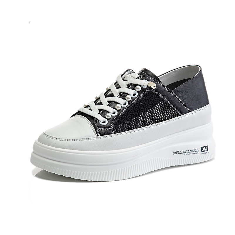 Ddmysports Genuine Leather Mesh Sole Shoes For Women In New Summer Thick Soles Elevated Height Fashionable Casual Flat Shallow Mouth S Trend OUTDOOR