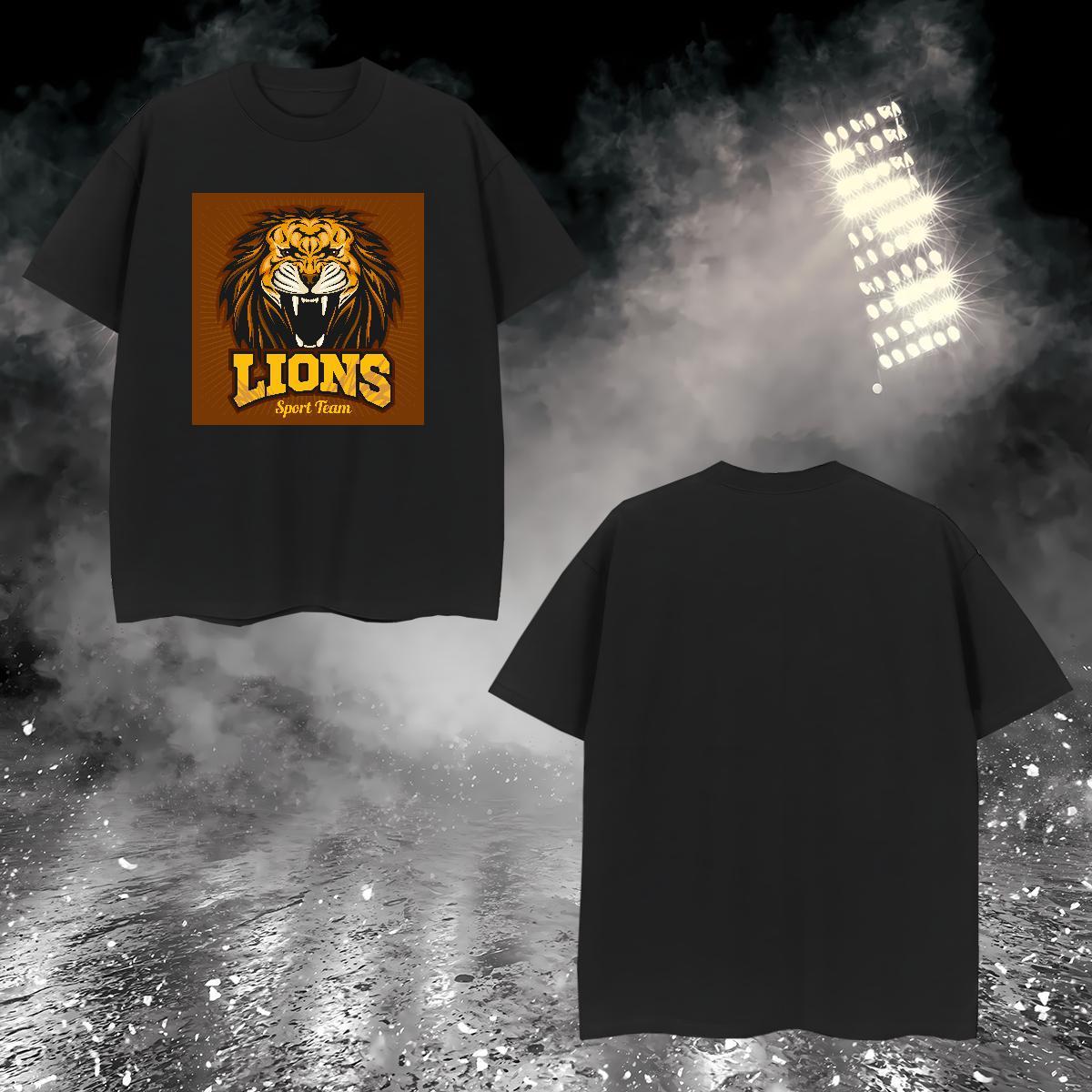 Comfortable Man T Shirts lion Crew Neck Hip Hop Street Customized 230g Pure Cotton Men Tops Tees New Arrival Clothes