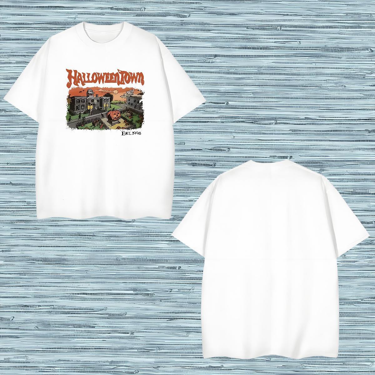 Soft T-Shirts for Men pumpkin Round Neck Short Sleeve Sports Casual Custom Printed 230g Cotton Men Tshirts Customized Tees
