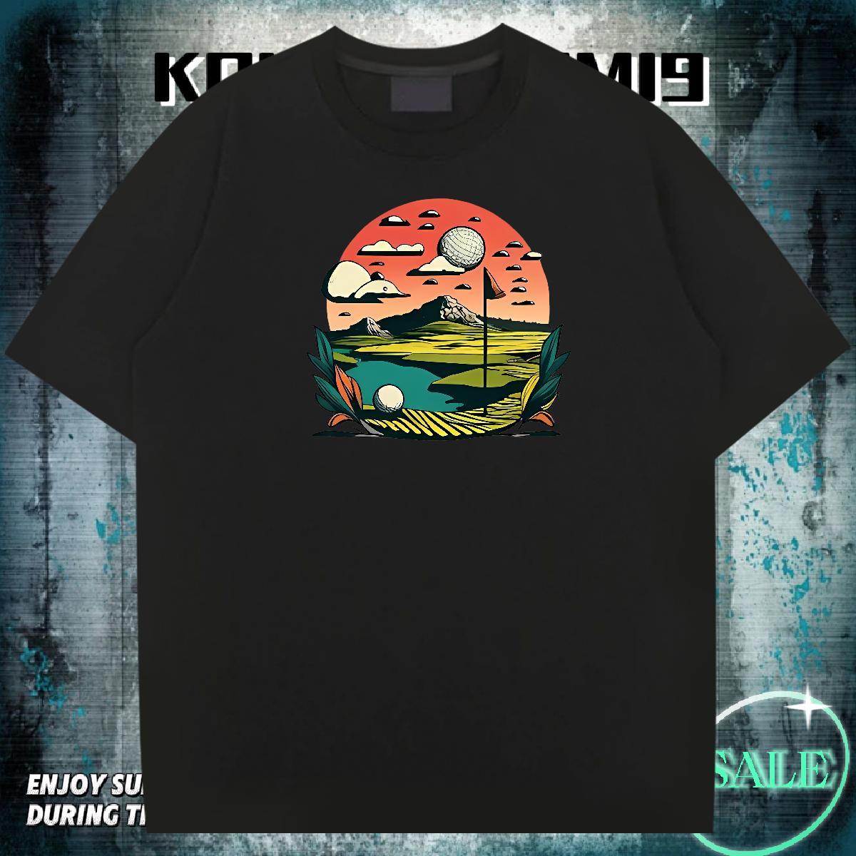 Wholesale Men Tops Tees Sports Casual 100% Cotton 230g Customized Print Breathable Soft mountains T-Shirts Classic Casual Clothes