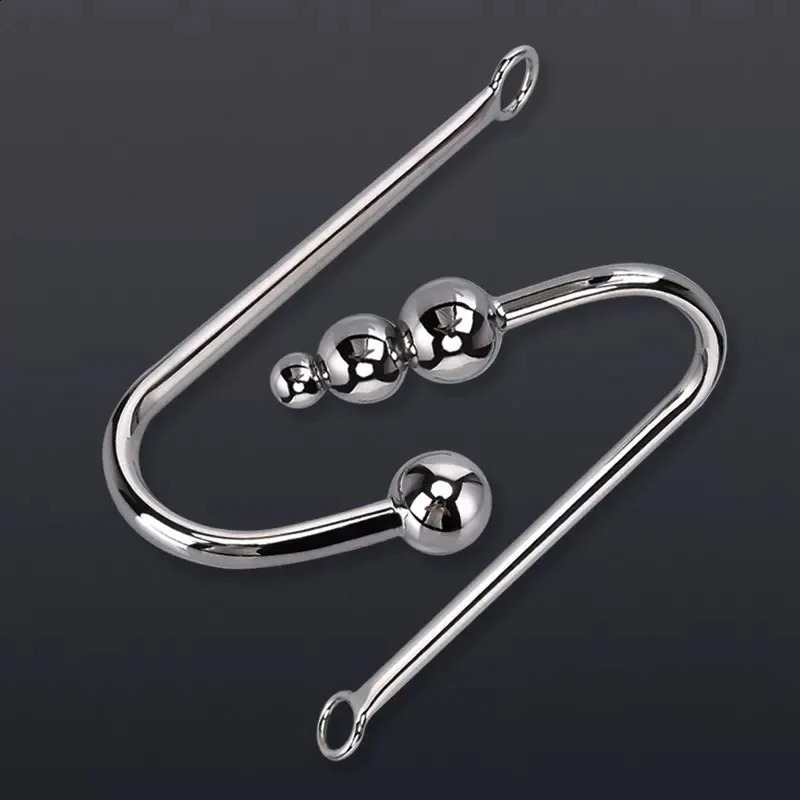 Stainless Steel Anal Hook with Anal Beads Hole Anal Hook Metal Butt Plug Anal Sex Toys Adult Product No Vibrator for men gay 240813