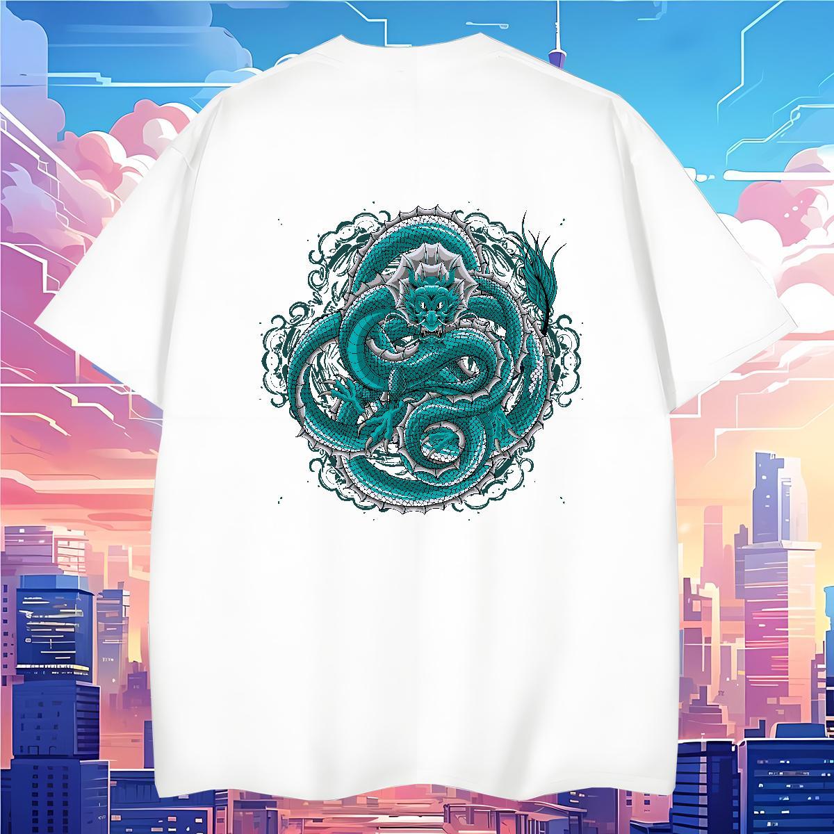 T Shirt For Man 230g Pure Cotton fierce Street Wear Crew Neck Anime Print Tshirts Stylist Loose Tees Shirts