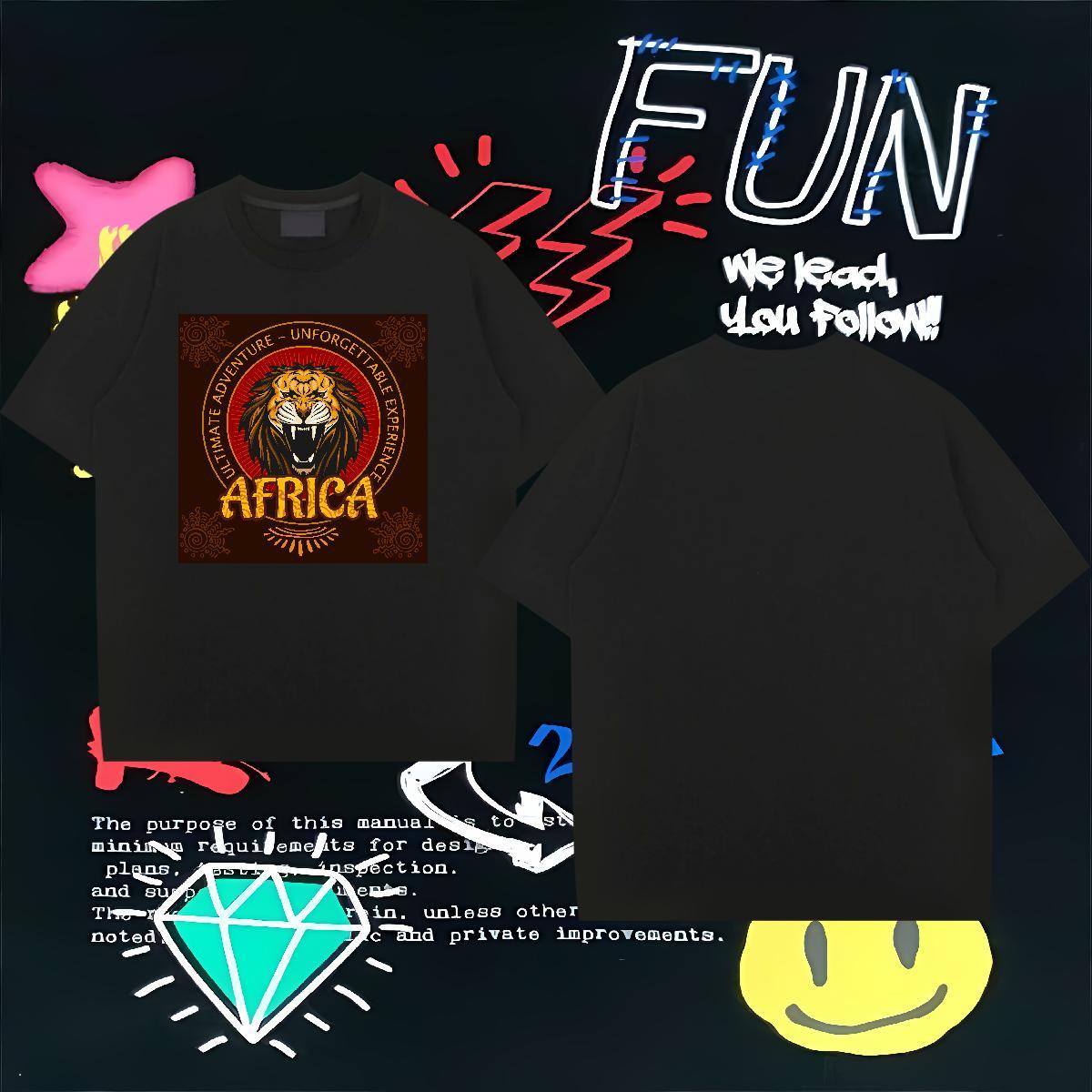 DIY Tshirts lion Street 100% Cotton 230g Clothings Breathable Short Sleeve Cool Design Mens T Shirts Custom Cartoon
